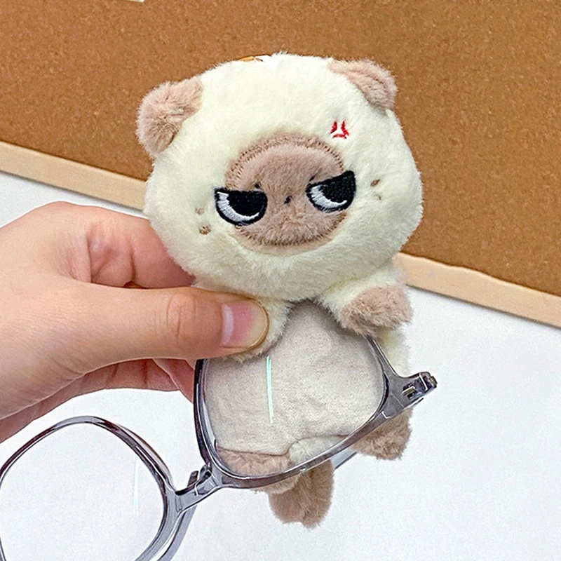 Lovely Kittens Puppies Plush Keychain Cute Doll Backpack Pendant Girls Women Animal Doll Keychain With Glasses Cleaning