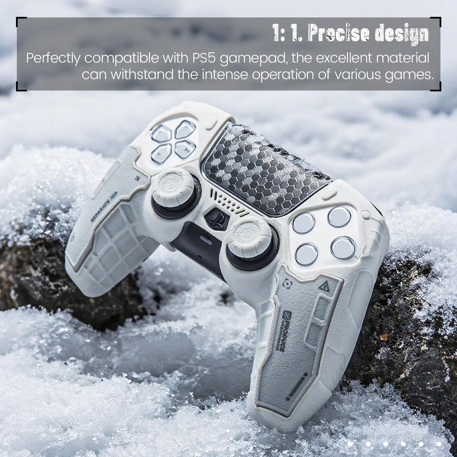 G.S.TAC Tactical Protective Cover for PS5 Controller – Anti-Slip Silicone Shell with Thumb Grips , Yellow / White / Black