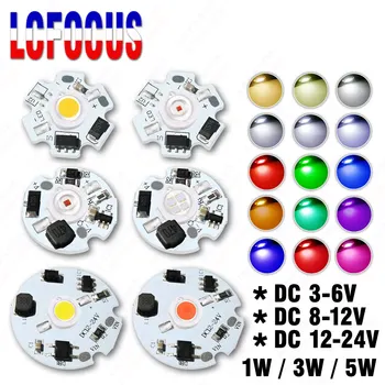1W 3W 5W ドライバ不要 LED COB チップ 白 赤 青 緑 黄 紫 フルスペクトル 3-6V 8-12V 12-24V 1 3 5W ランプビーズ光源 ダイオード