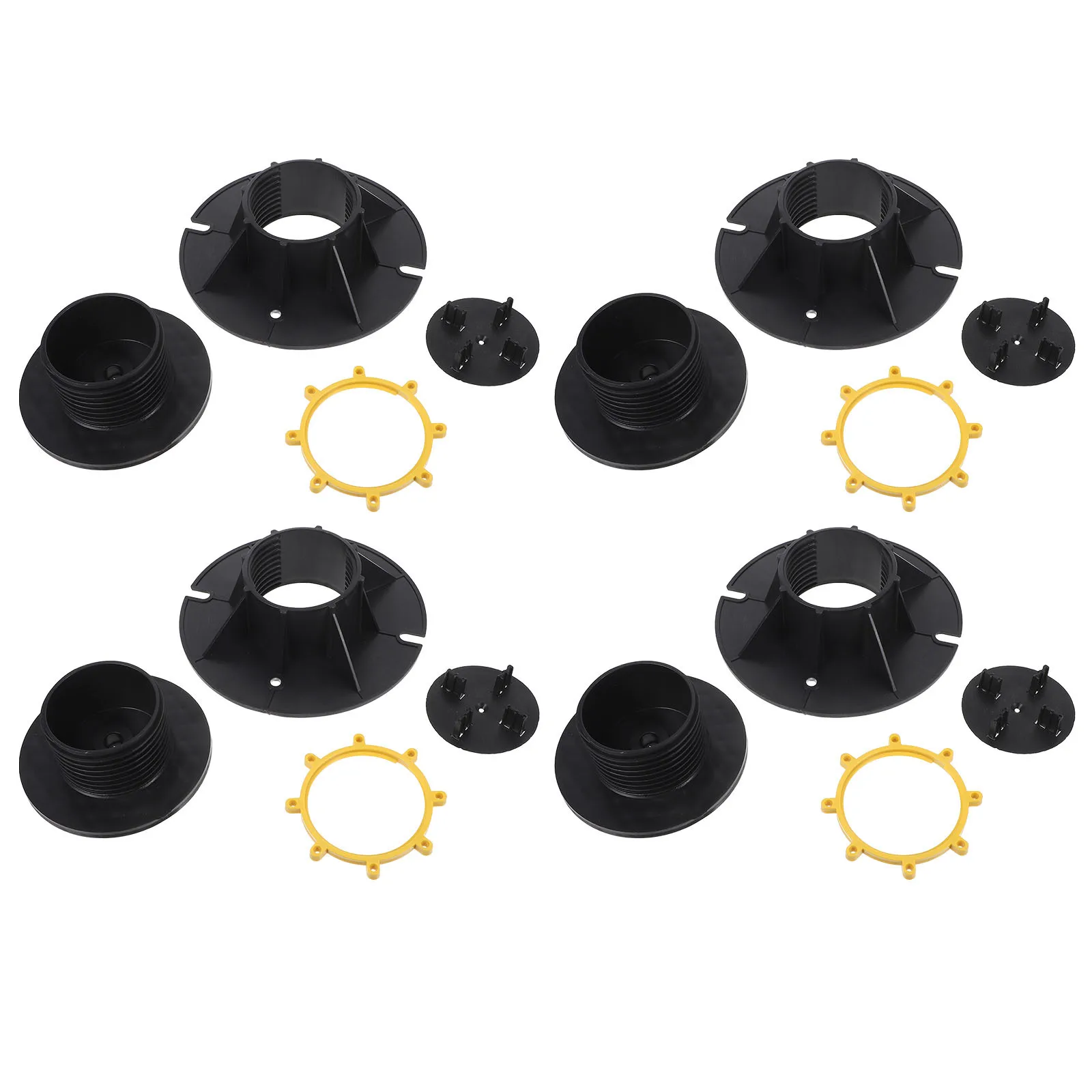 

4pcs Outdoor Floor Support Pedestal Plastic Adjustable Decking Stand 2-3/4" To 4-5/16" Height Deck Foundation Base For Terraces