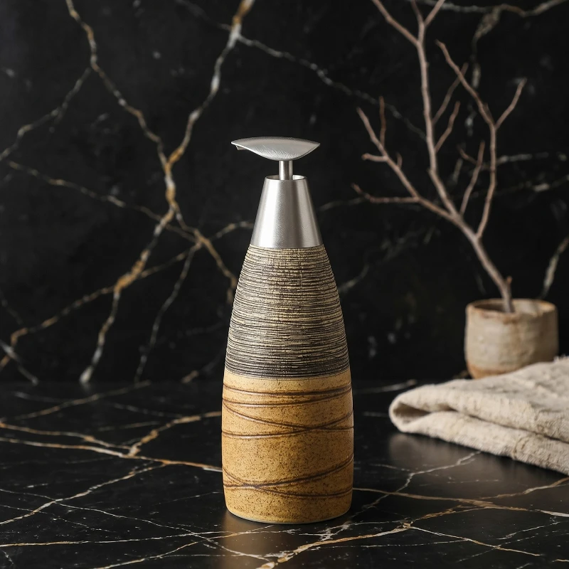 Modern Shower Bottle Bathroom Retro Ceramic Bath Bottle Rust Proof Waterproof Hand Sanitizer Bottles Liquid Soap Dispensers
