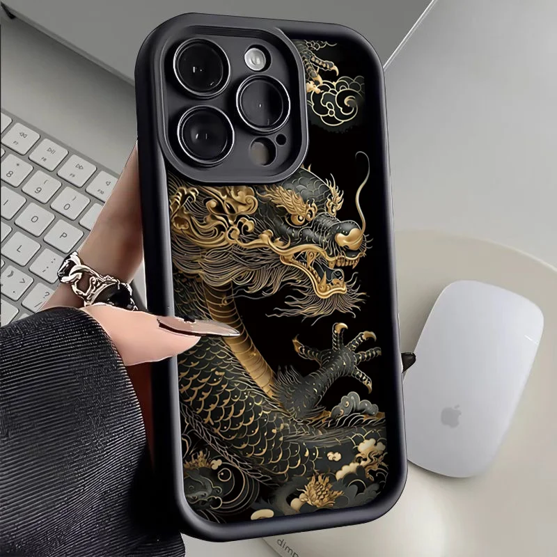 Golden dragon Phone Case For OPPO Reno 10 Pro Plus 8T 4G 7Z 8Z 2 4 5 6 Pro 8 3 4Z Find X3 X5 R15 R17 F9 Silicone Cover