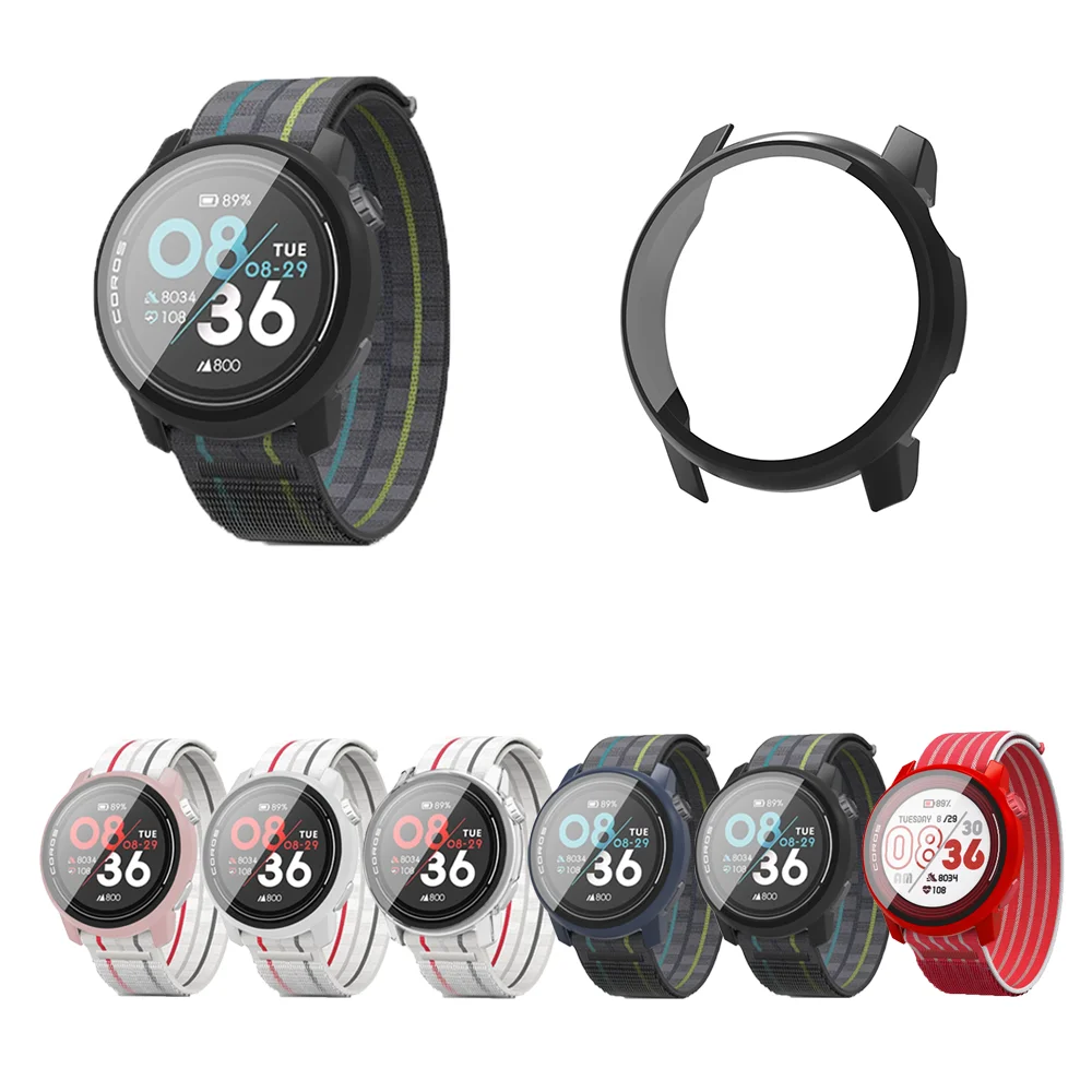 Custodia protettiva per custodia per orologio per Coros Pace 3 Hard PC Frame + custodie in vetro a copertura totale accessori Shell