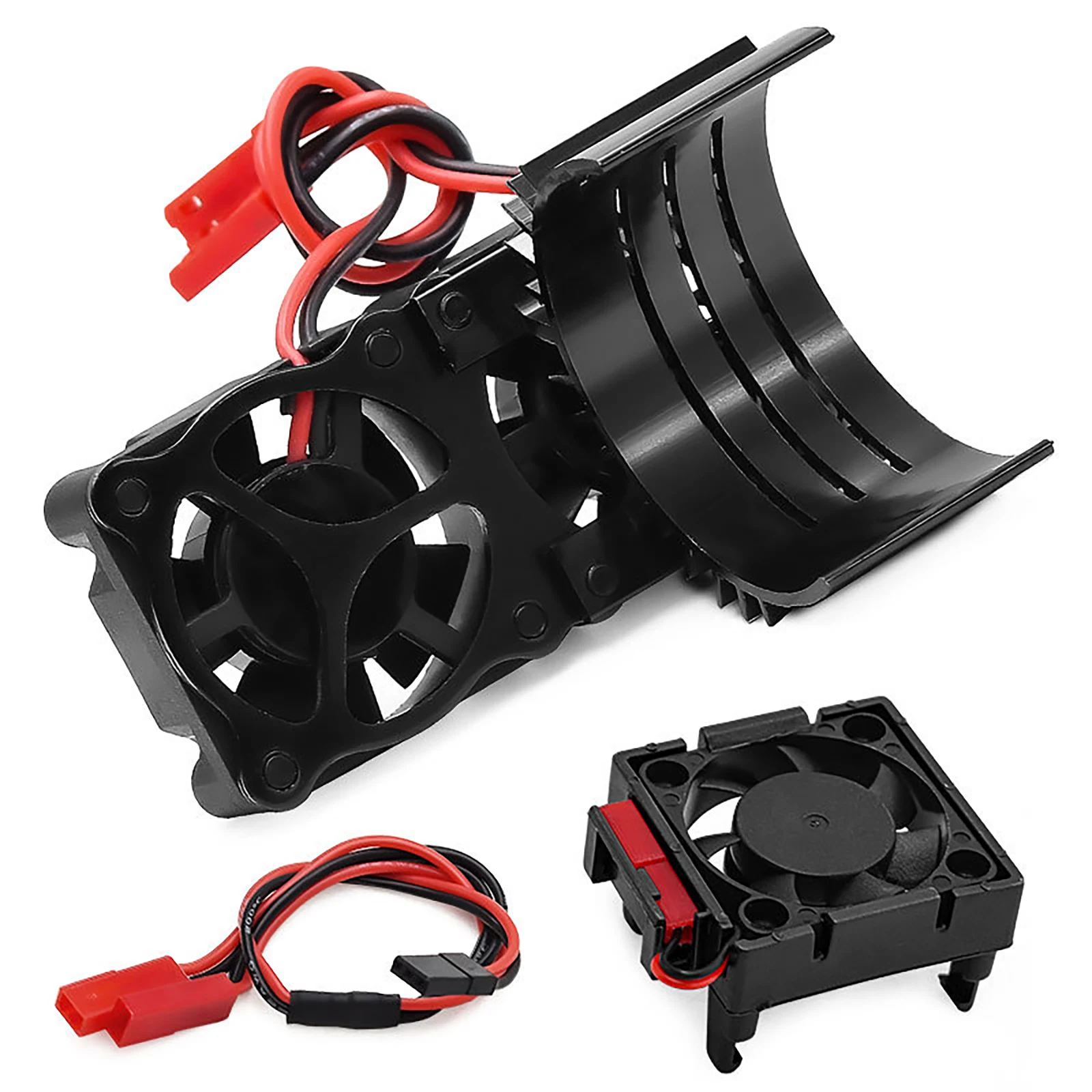 VXL-3S Metalen 540/550 Motor Heatsink & Fan Kit voor Traxxas Lash/Rally/Bandit/Stampede 2WD/4WD Motorkoeling + ESC Fan Combinatie