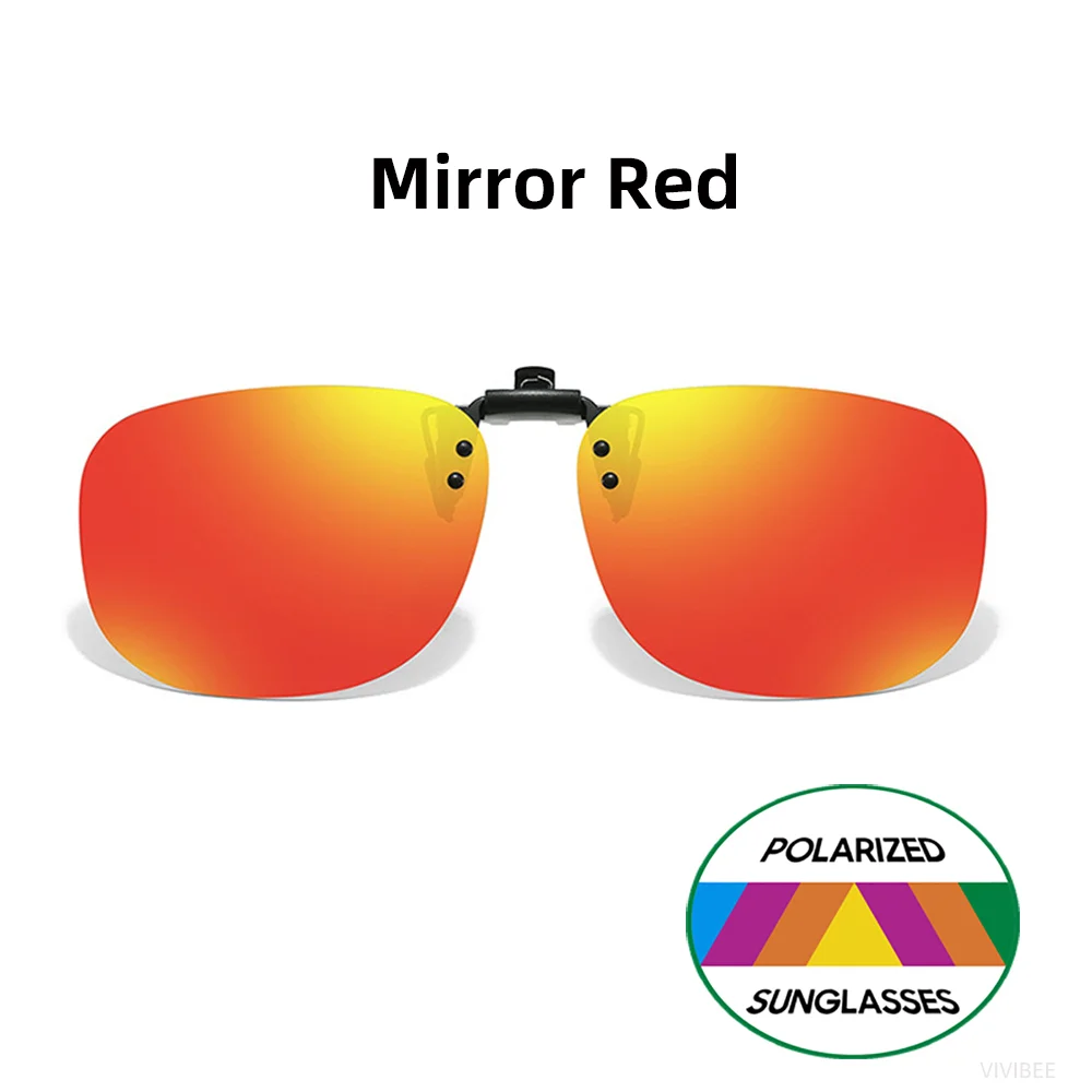 VIVIBEE Flip Up Clip On Sonnenbrille Polarisierte Herren Quadratisch UV400 Photochrome Nachtsicht Damen Klassische Spiegelklammern – Detail 16
