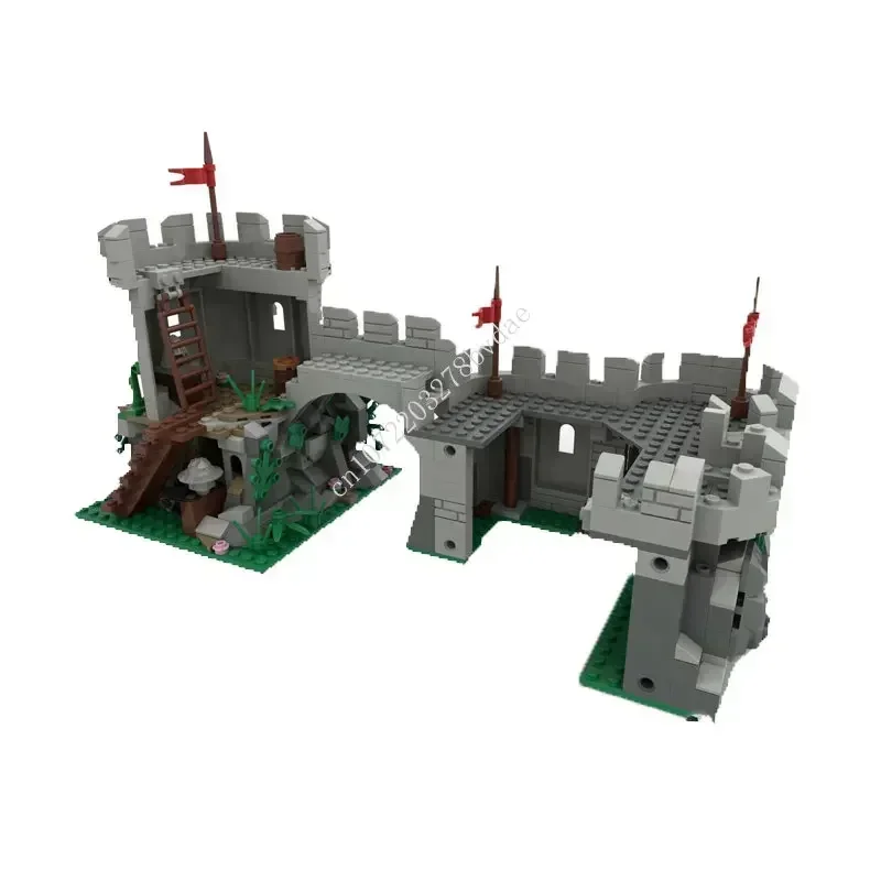 529PCS Customized MOC Medieval outpost Castle Model Building Blocks Technology Bricks DIY Creative Assembly Toys Holiday Gifts