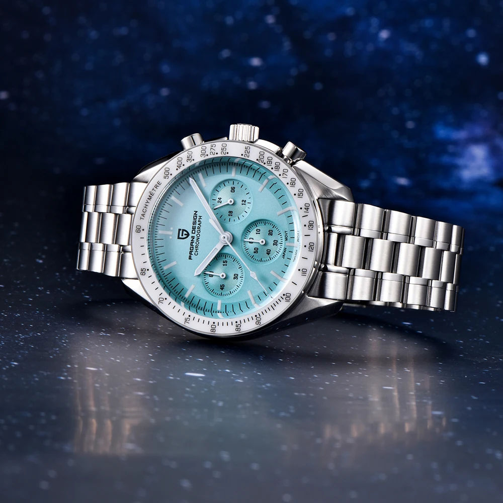 PAGANI DESIGN 2025 nouvelle montre pour hommes de luxe rétro montre à Quartz Vk63 hommes sport lumineux chronographe verre saphir 100 étanche