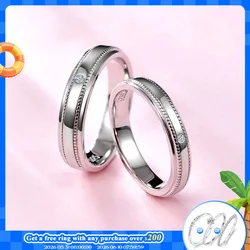 ATTAGEMS 2024 Couple Rings Round Brilliant Cut Engagement&Wedding Moissanite Diamond Solitaire Never Fade Rings for Women Gift