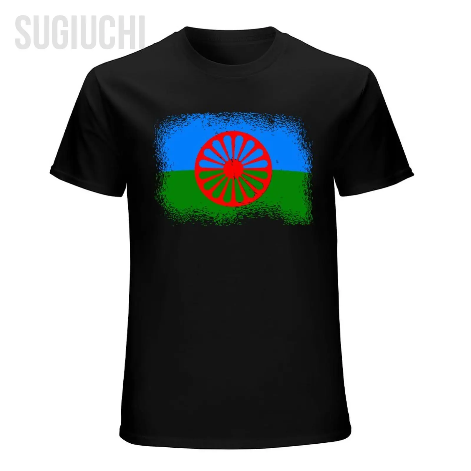 Unisex Men Romani Gypsy Flag Tshirt Tees T Shirts Women Boys 100% Cotton T-Shirt