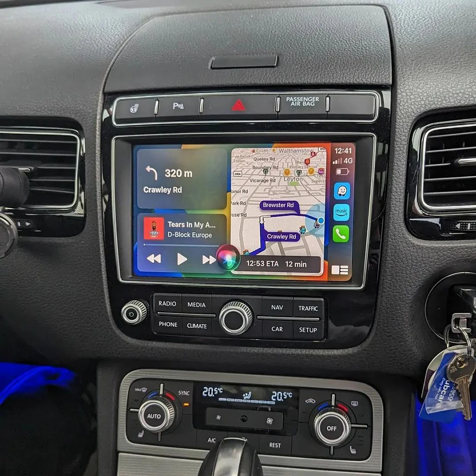 ICarPlay bezprzewodowe jabłko Carplay dla VW Touareg RNS850 oryginalny ekran uaktualnienia Android Auto kamera kamera cofania