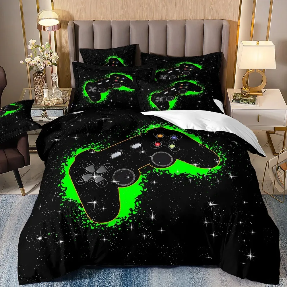 

3d Gamer Bedding Sets For Boy Gaming Duvet Cover Set Queen Video Games Comforter Cover,Playstation Designs Bed Set For Teen Boys