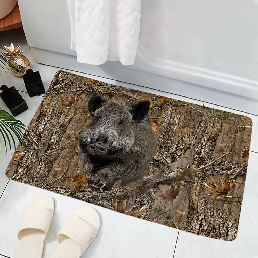 

CLOOCL Animal Hunting Boar Doormat Decorate 3D Printed Doormat for Home Indoor Bedroom Toilet Non-slip Kitchen Mats Dropshipping