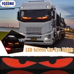 원격 제어 트럭 악마 눈 LED 매트릭스 픽셀 패널 소프트 접이식 조명 낙서 스크롤 보드 주변 조명 12V 24V