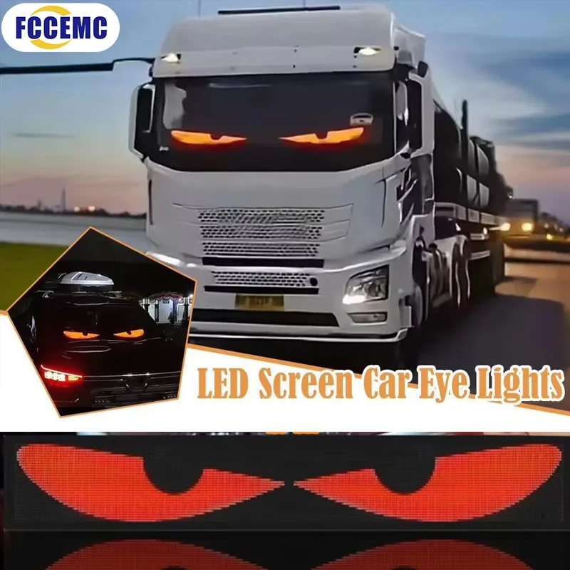 Remote Control Truck Devil Eye LED Matrix Pixel Panel Soft Foldable Lighting Graffiti Scrolling Board Ambient Light 24V