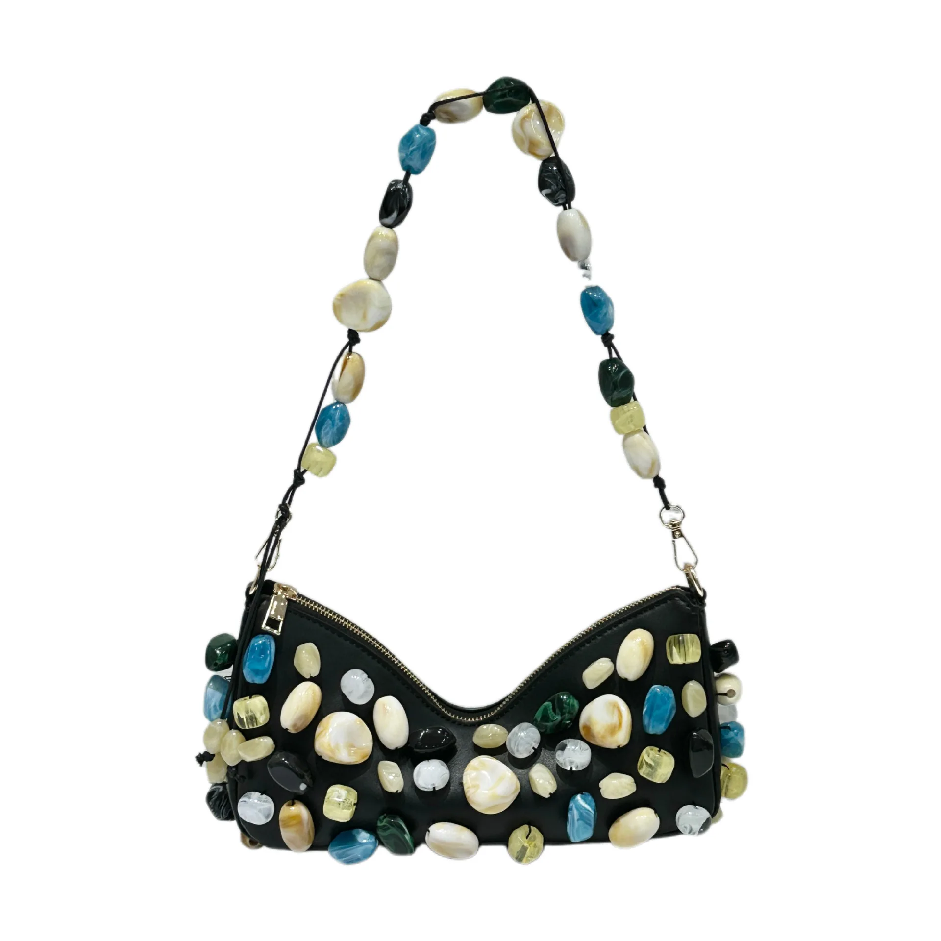 

2026 Latest Gemstone Decorated Underarm Bag for Ladies Luxury Single Shoulder Bag for women with Daily Party Use girls bag 30 cm