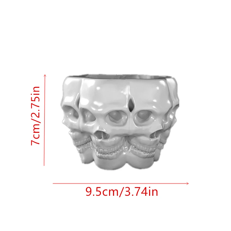 Terror Polyface Skull Planter Succulent Plant Flower Pot Container With Drain Holes Flowerpot Figure Garden Decor