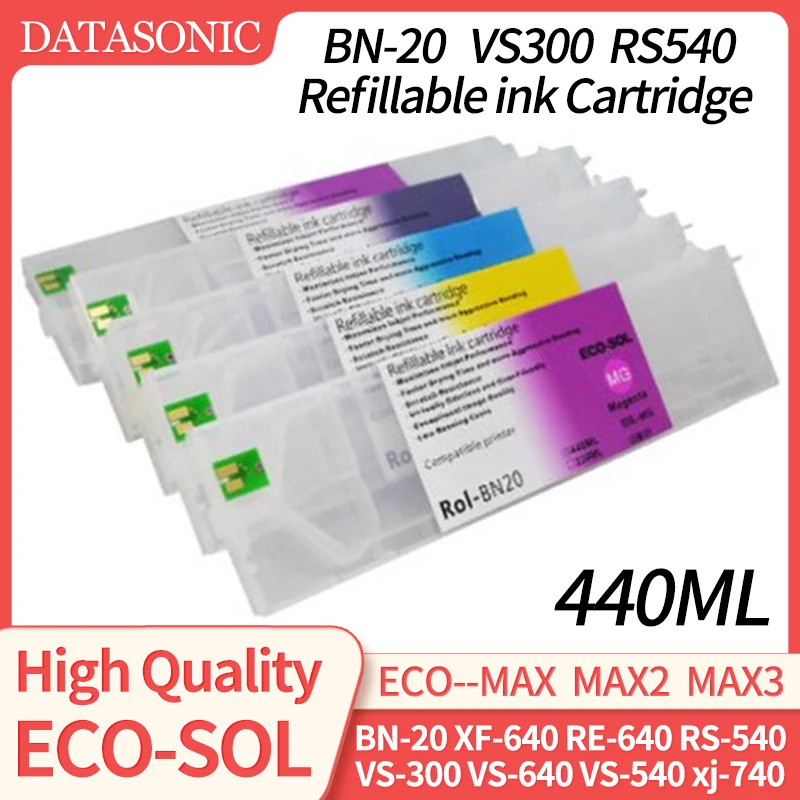 MAX MAX2 MAX3 440mm Eco Solvent Ink Cartridge with chip Suitable for Roland Sp300 Vs540 BN20 VS-640 VS-420  RS-640 RS-540 XF-640