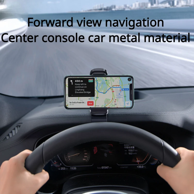 Baseus Car Steering Wheel Phone Supports Black for 4.7-6.5 Inch Mobile Navigation 360 ° Adjustment Multifunctional Support Shelf