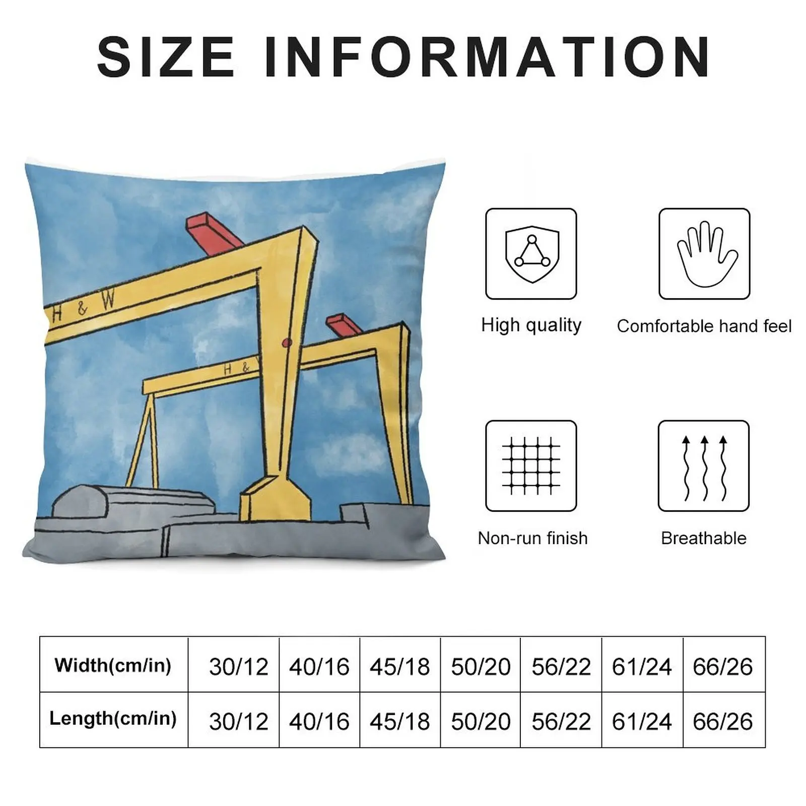 Harland And Wolff Belfast Cranes Throw Pillow christmas pillowcases christmas decorations 2025 pillow