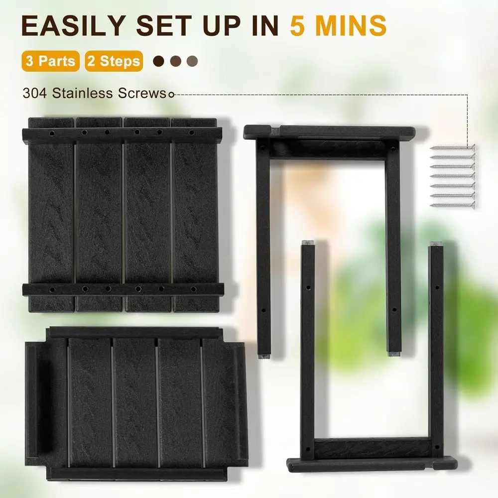 Banco de Chuveiro Compacto em HDPE com Armazenamento e Alças, Adequado para Uso Interno ou Externo