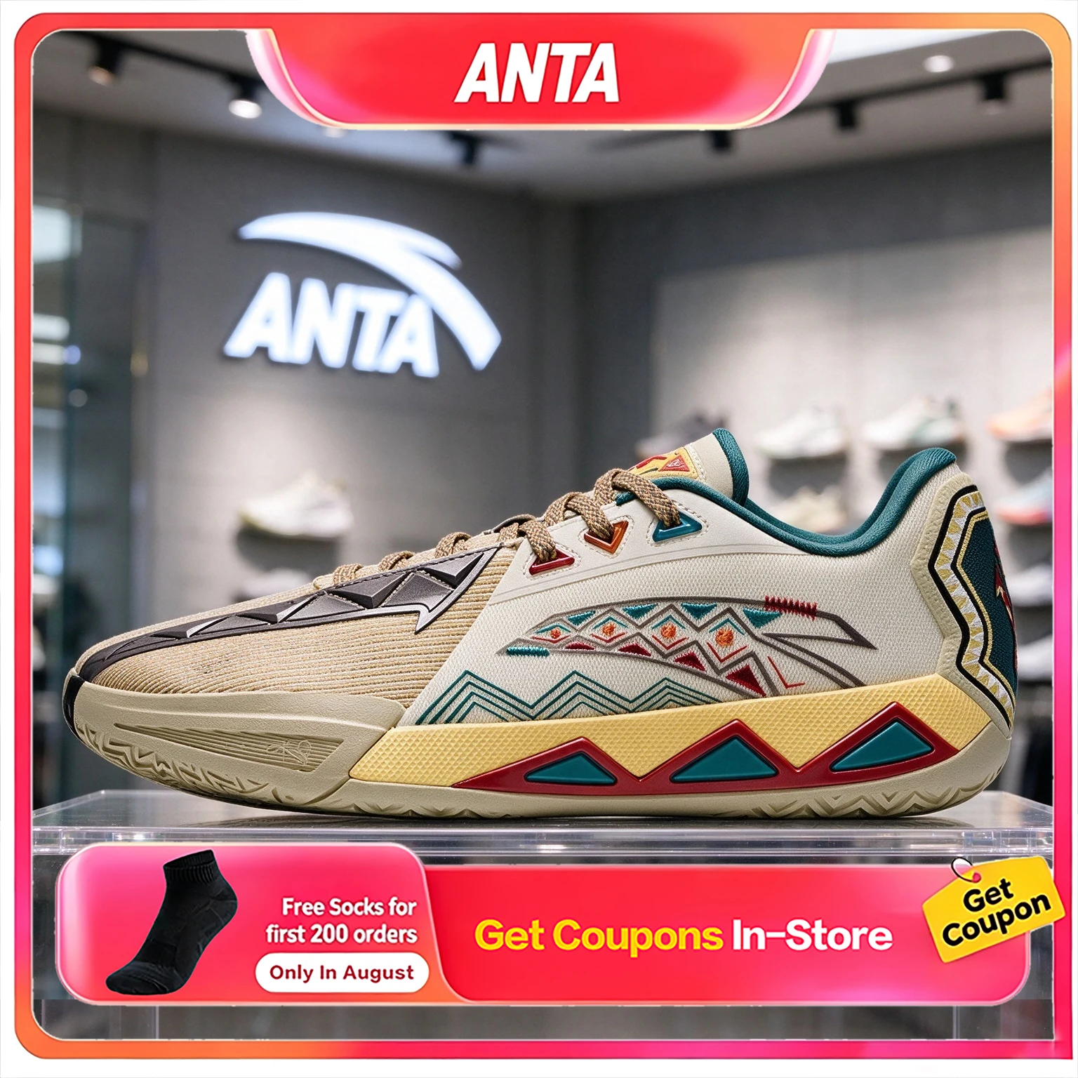 ANTA KAI SPEED 3 Men Basketball Shoes Shock Absorption Anti Slip Professional Competition Sports Sneakers