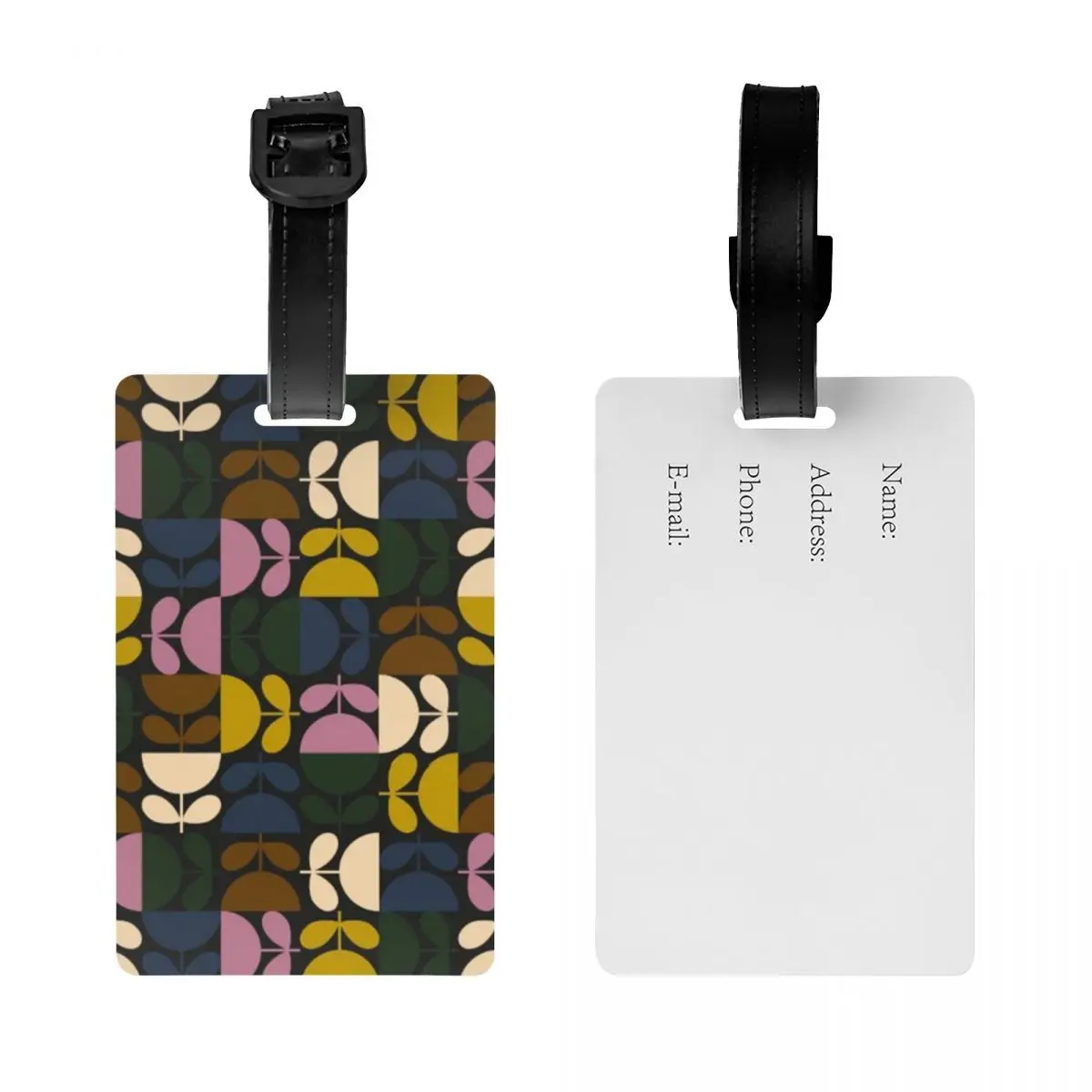 Custom Orla Kiely Multi Stem Luggage Tag Privacy Protection Abstract Scandinavian Floral Baggage Tags Travel Bag Labels Suitcase