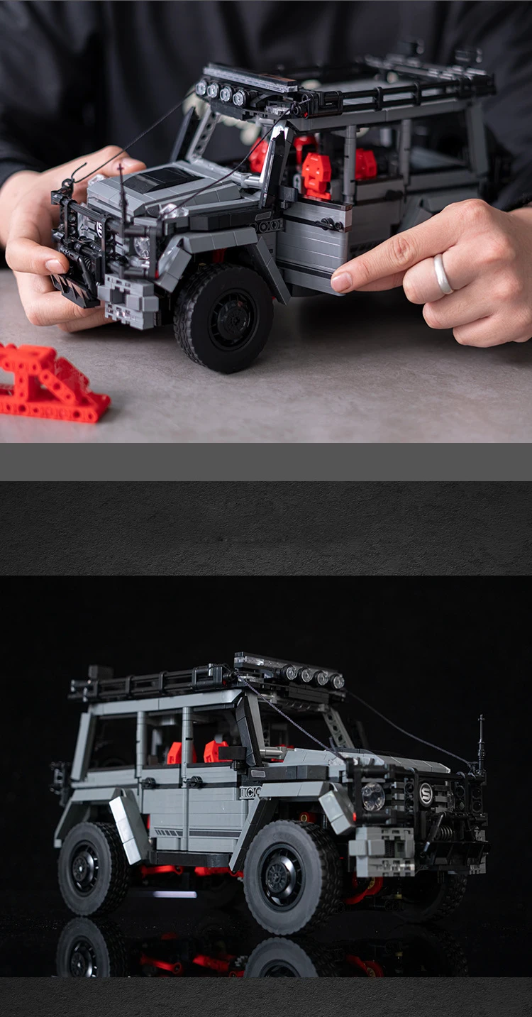 Technisches Deutschland-Stadt-Fahrzeug-Baustein-Set im Maßstab 1:14, Mercedes-Benz G63, Konstruktionsmodell, Bausteine, Spielzeug, Sammlerstück, ideal als Geschenk. – Detail 3