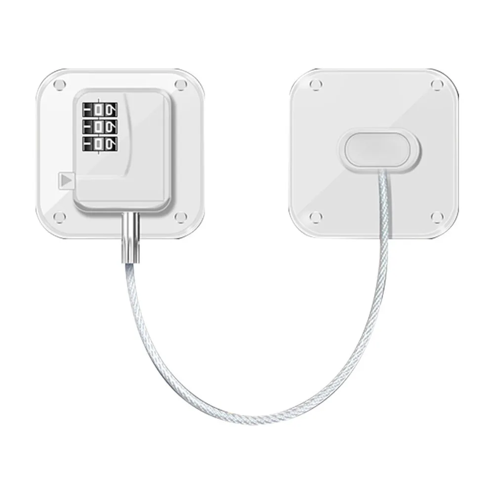 قفل مشفر من البلاستيك المربع باللون الأبيض لسلامة المنزل ومقاوم للأطفال وخزانة الثلاجة وأدراج قفل مجمع للأمان #3