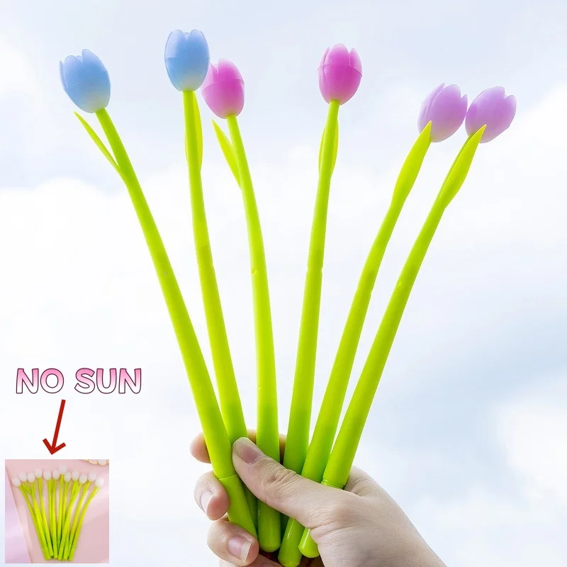 

Tulip Silicone Gel Pen Color Changing in Sunlight Smooth Writing Retractable Ballpoint for Students Signature Pen School items