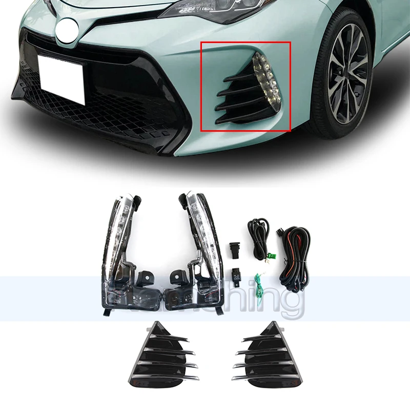 

Kamshing 1set US Version Daytime Running Light For Toyota Corolla SE XSE 2017-2018 DRL Day Light Foglamp Turn Signal Light
