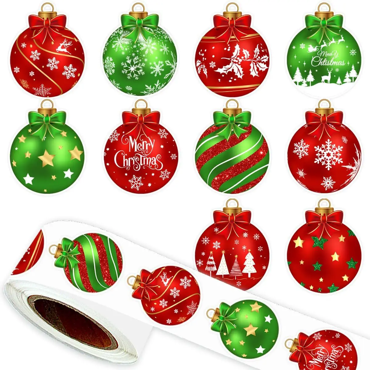 

500pcs/1lot Colorful Christmas Lantern Stickers Party Christmas Gift Wrapping Label Scrapbook Stationery Stickers