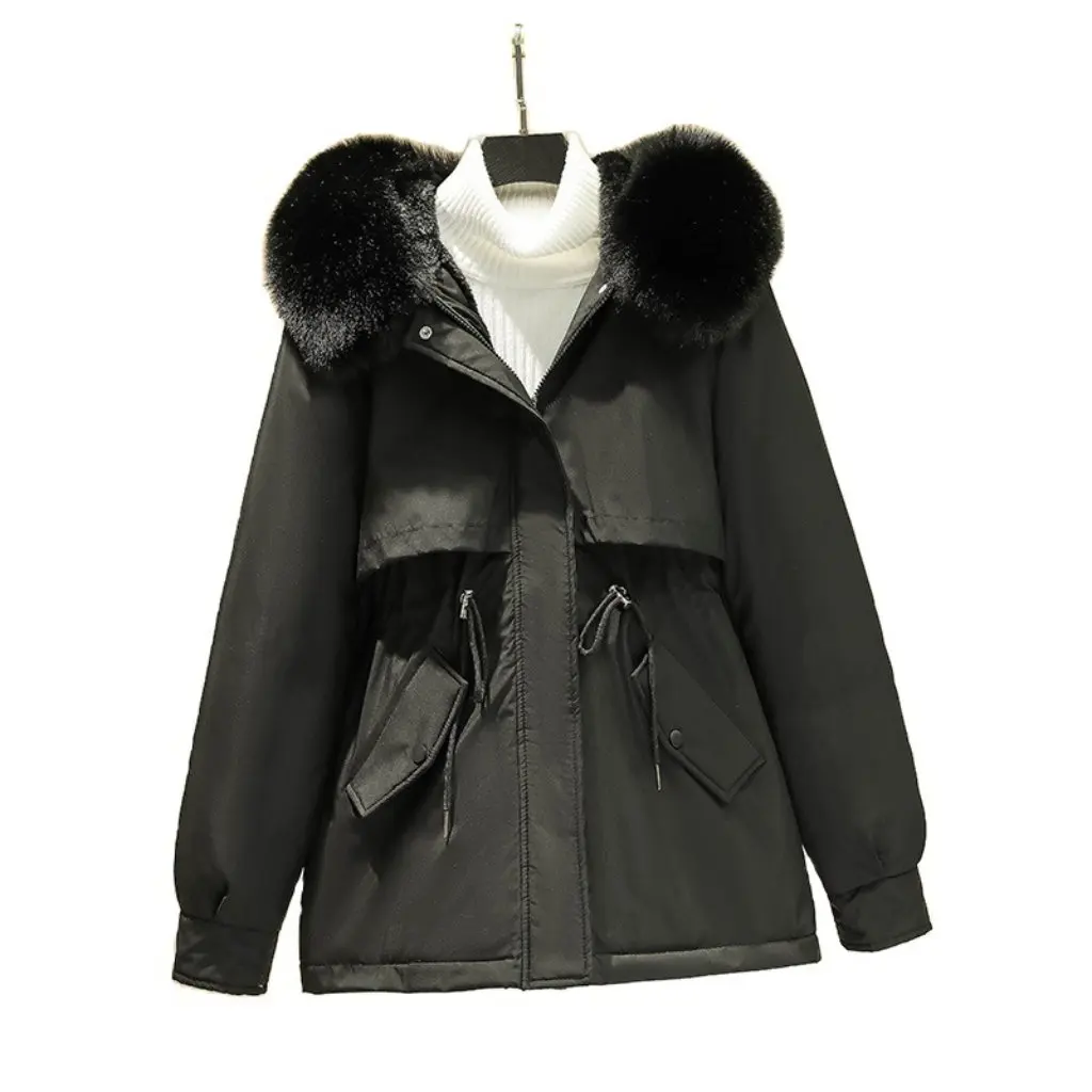 Damesjack met katoenen vulling, met fleece gevoerd, verdikt, Koreaanse stijl, losvallende winterjas, snoekkleding