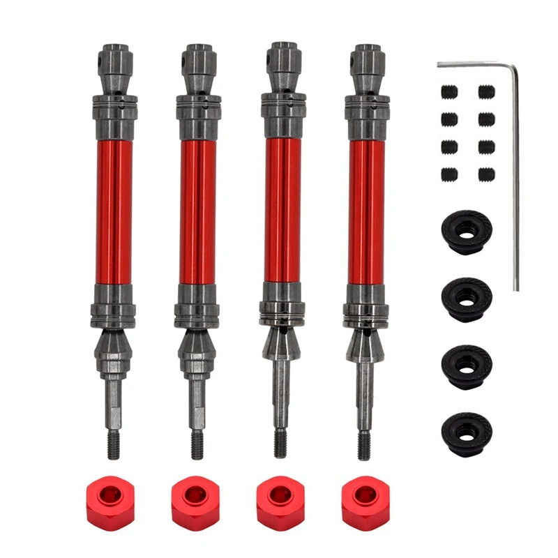 4Pcs Metal Front And Rear Drive Shaft CVD For 1/10 Traxxas Slash Rustler Stampede Hoss VXL 4X4 RC Car Parts