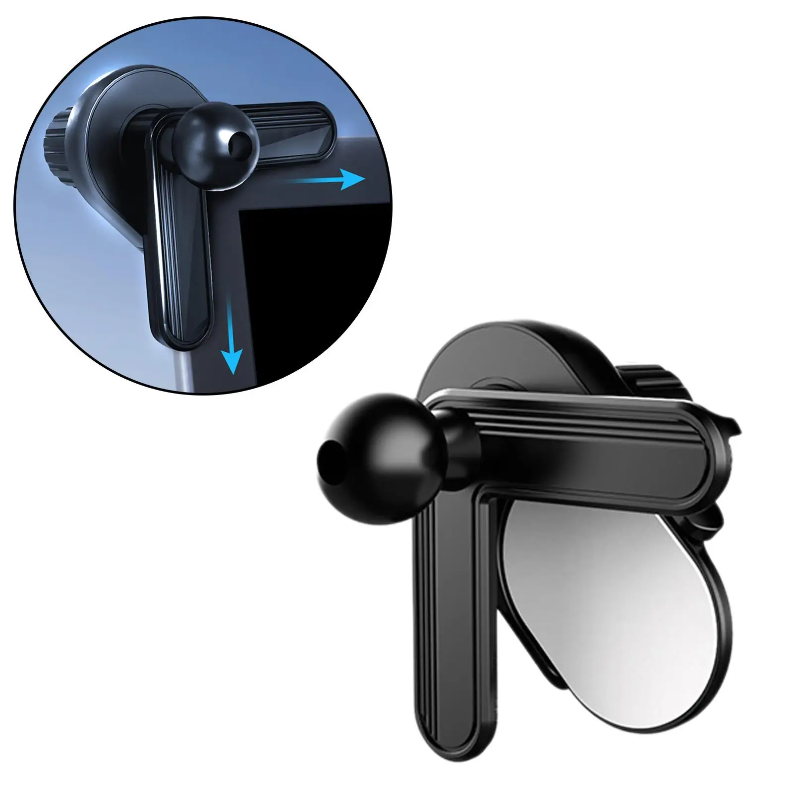 إطار دعم الهاتف الجانبي لشاشة العرض التلقائي الداخلي، قاعدة حامل موثوقة قابلة للتعديل باللون الأسود للمركبة #6