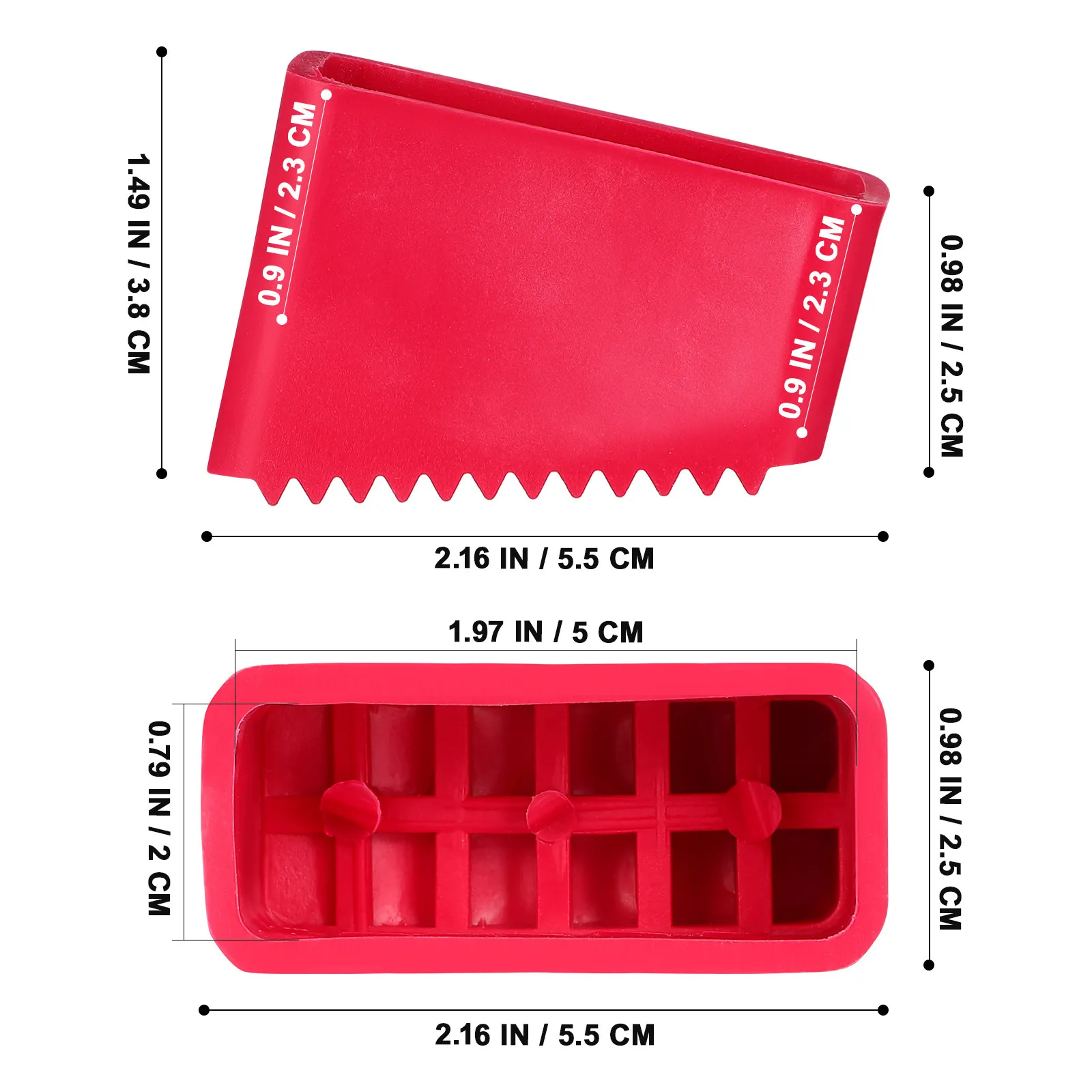 4Pcs Non Ladder Feet Protectors 5x2 Red Thickened Foldable Stair Boots Durable Ladder Feet Protector Rubber Replacements