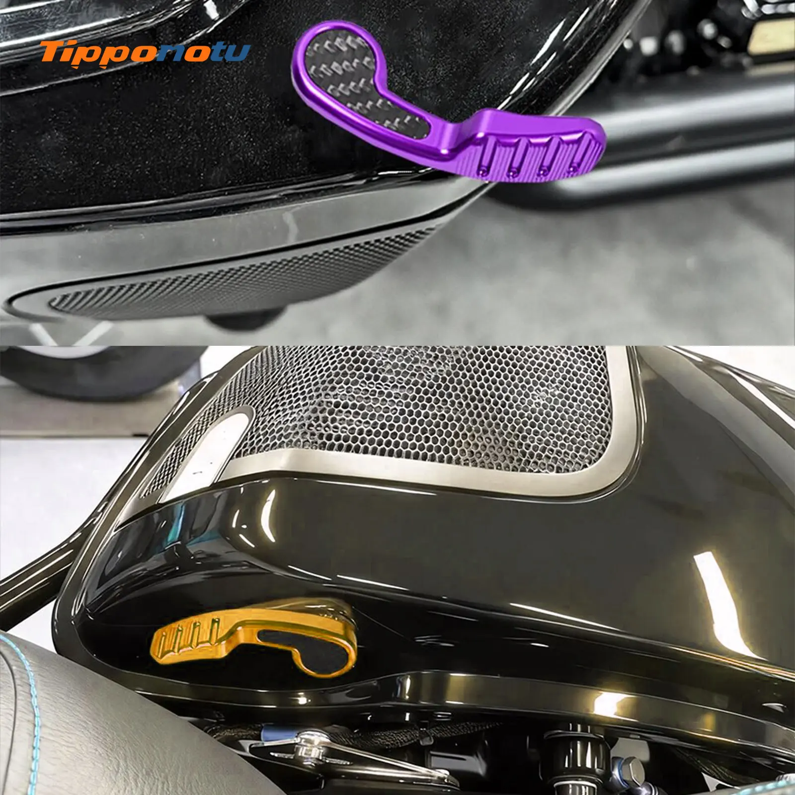 Saddlebag Latch Kit & Lifter W/ Real Carbon Fiber Performance Bagger Fits Harley Touring  Street Glide Road Glide Road King