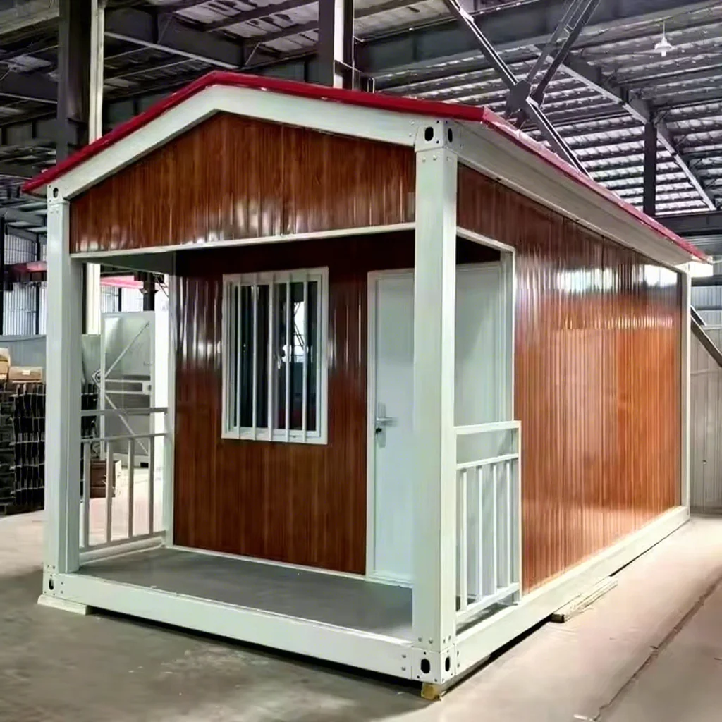 Factory Customized 20ft 15ft 10ft Prefabricated Detachable Assembly Flat Pack Container House Home with Helm Roof  Balcony