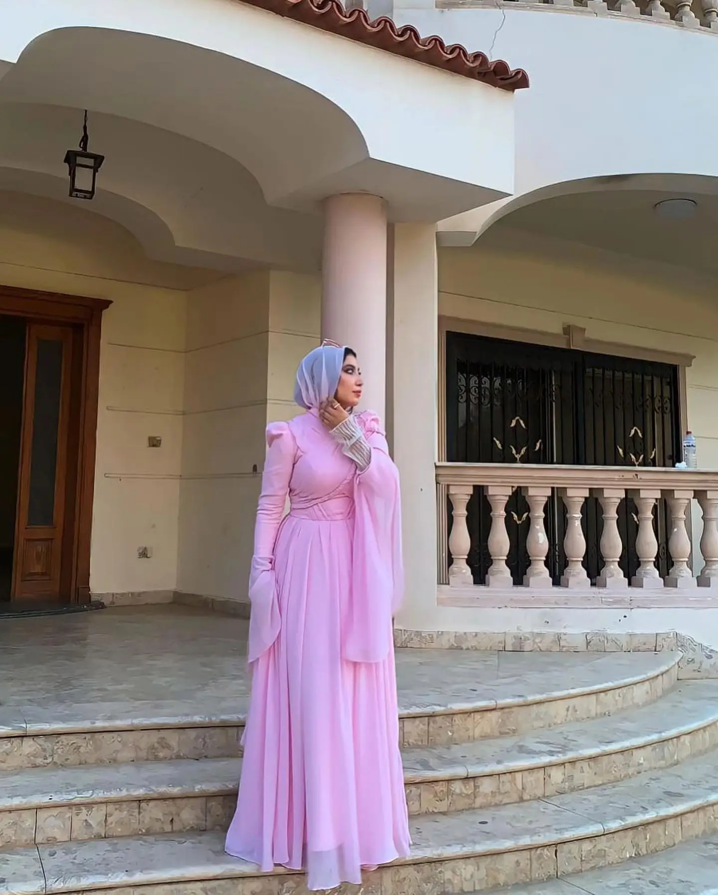 Jirocum Long Sleeve O Neck Muslim Prom Gowns Women Diamond Party Evening Gown Elegant A Line Arabian Formal Occasion Dress 2024