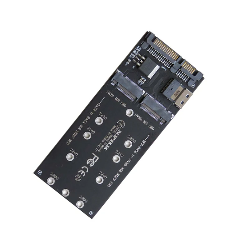 Cartão de Expansão para Computador, Adaptador SSD M2, NGFF M.2 SATA 3.0 para SATA 3.0 6G, M2 NVME SSD para SFF-8654, Conversor Riser Board