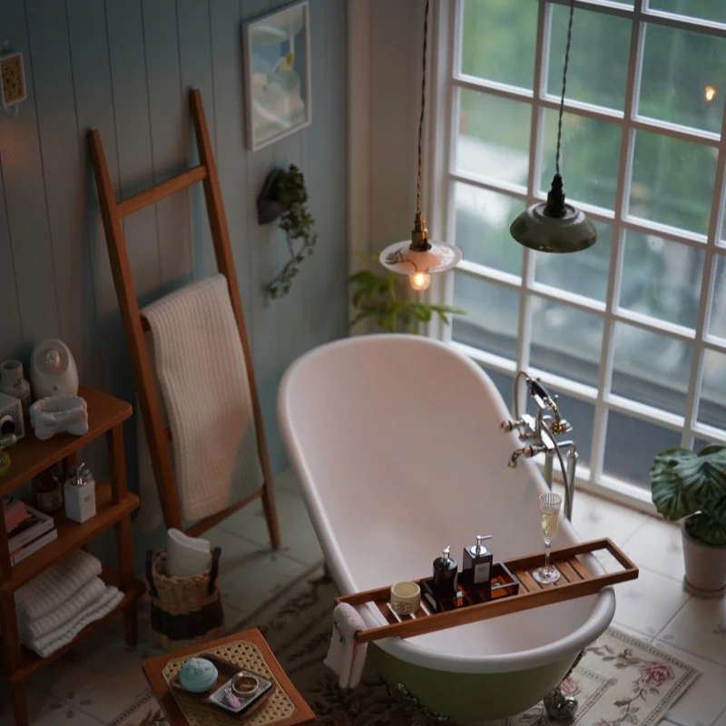 Modelo de casa de muñecas, accesorios para muebles, estante de flores de madera maciza, escalera, toallero Bjd Ob11 Gsc Blyth soldado Lol miniaturas, 1/6