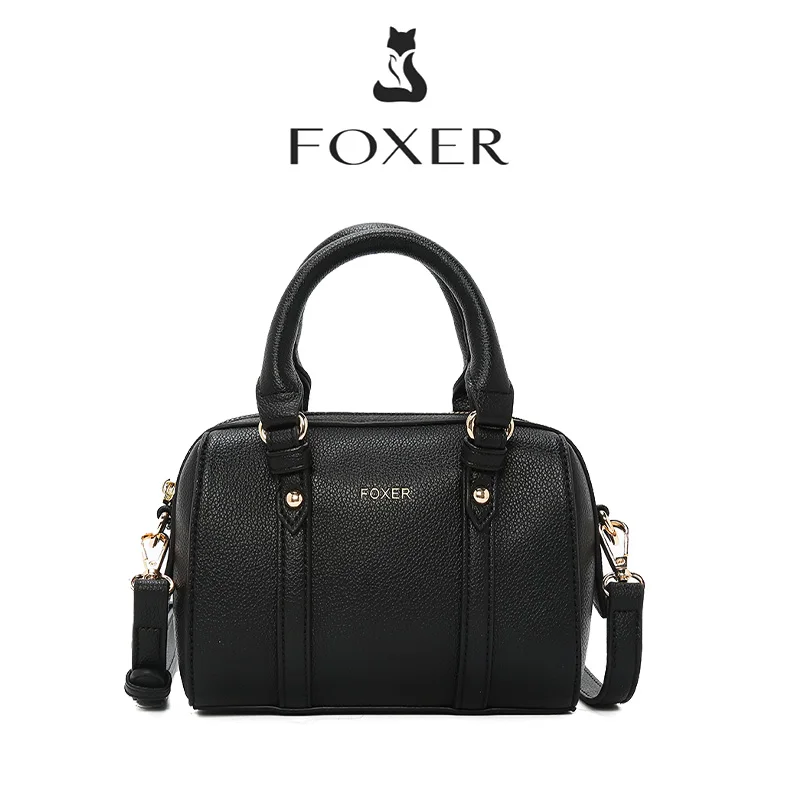 

FOXER Brand Simple Women's Handbag PU Leather Fashion Pillow Bag Female Shoulder Bag Large Capacity Cross body Purse Commuting