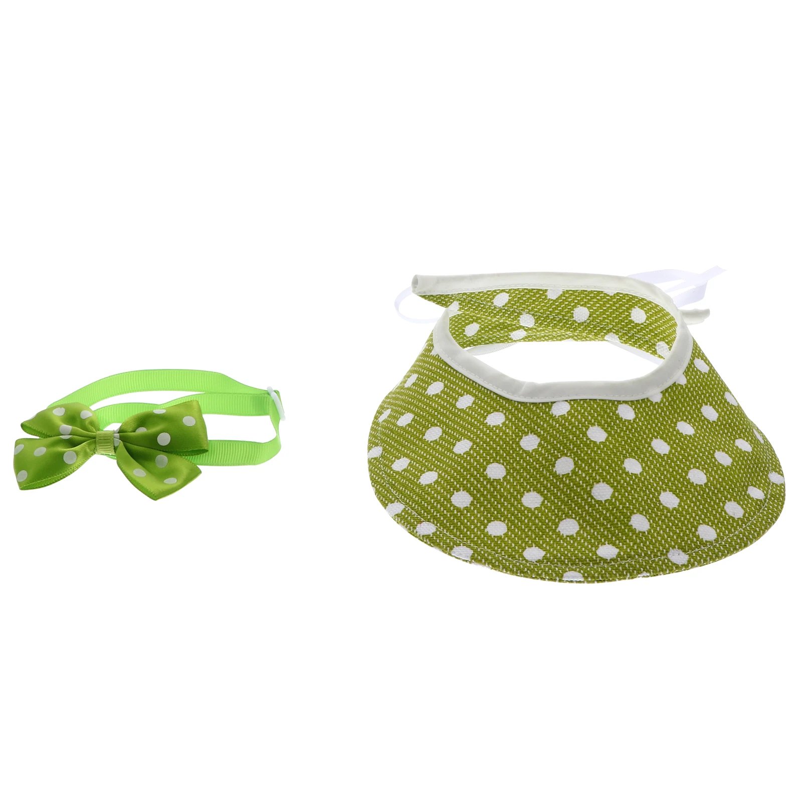 

2pcs Pet Hat Accessories Fashionable Summer Sun Cap Bow Collar Cat Dog Breathable Cozy Small Animals Cloth Pet Supplies