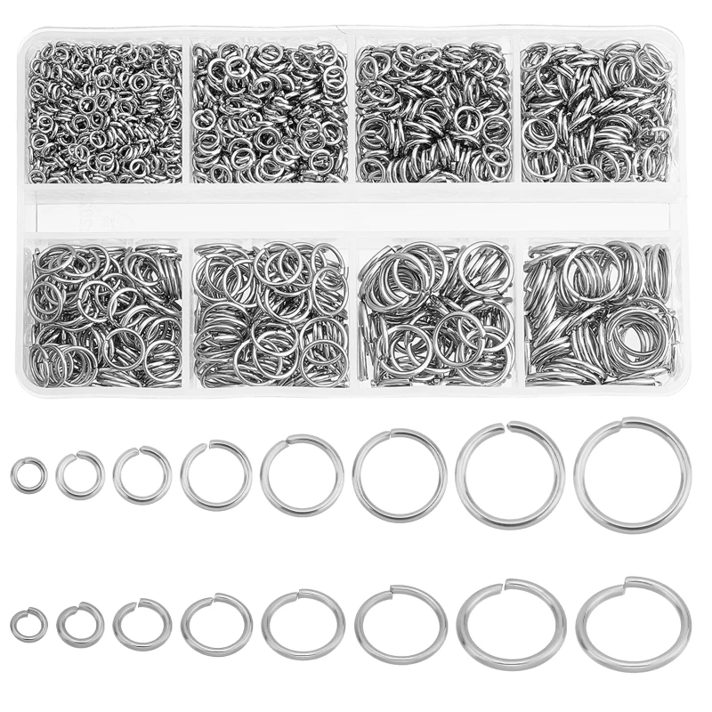 

2280pcs 8 Sizes O Rings Jewelry Making Connect Rings Dia 3mm 4mm 5mm 6mm 7mm 8mm 9mm 10mm for Earring Necklace Bracelet DIY