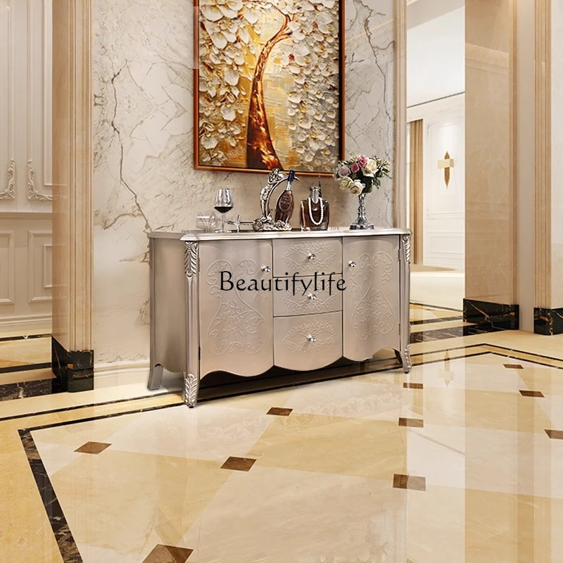 

European-style entrance cabinet French retro decorative shoe cabinet living room partition cabinet