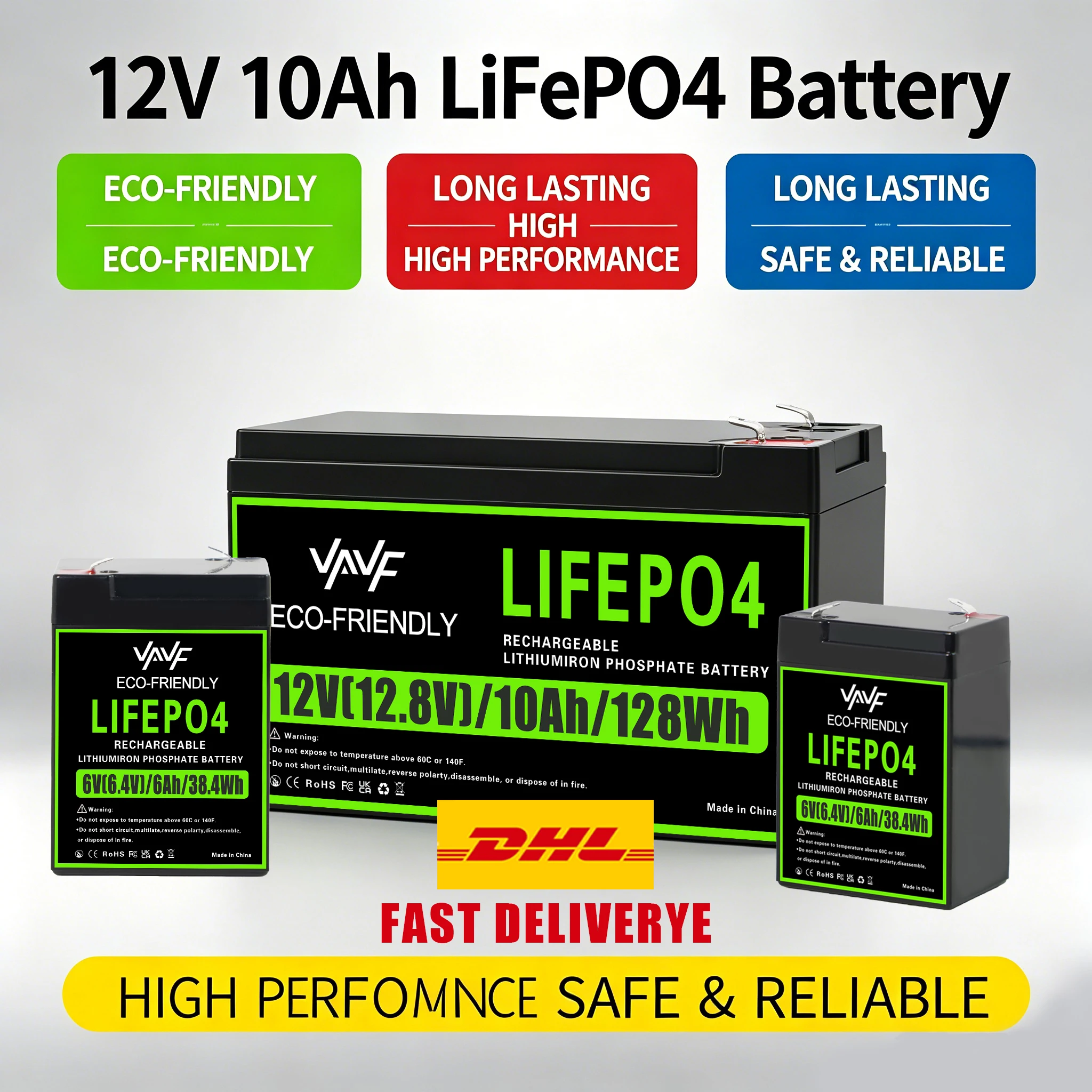 

LiFePO4 Battery 12V 10000mAh fit Solar Battery with Advanced Management System(BMS)for Solar Battery Backup Power&RVs