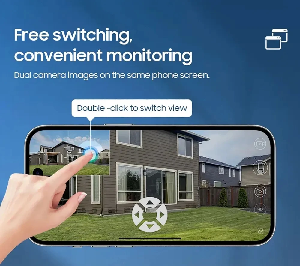 Solar-4G-Kamera für den Außenbereich, kabellos, 8 MP, Dual-Screen-Sicherheitsmonitor 360 ° Vorschau PIR Auto Tracking Smart Home Drahtlose CCTV-Kamera – Detail 8