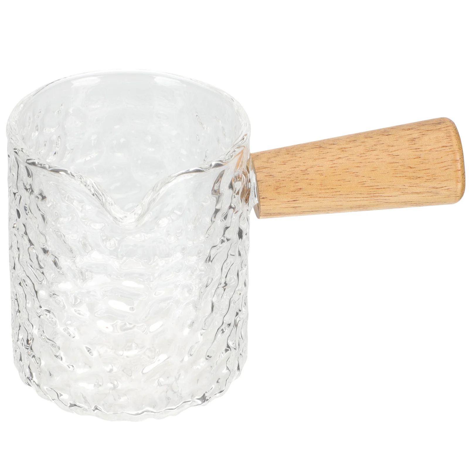 Jarra de Vidrio Especial para Café con Mango de Madera, Regalo Perfecto para Fiestas de Inauguración de Casa y Accesorio de Bar, Jarra para Leche, Suministros para Café