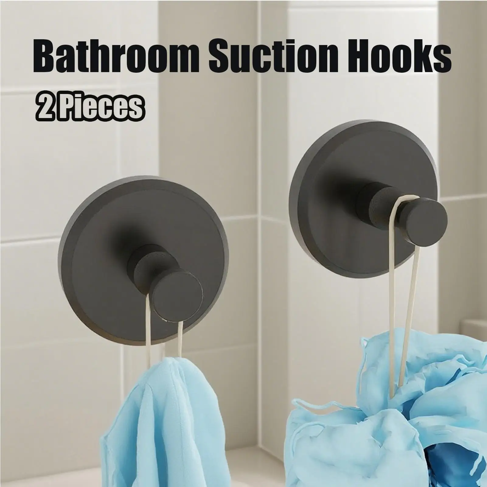 

2 Pieces Suction Cup Hooks Bathroom Suction Hooks For Glass Window Removable Towel Hanger Wall Mount Holder For Tile Mirror