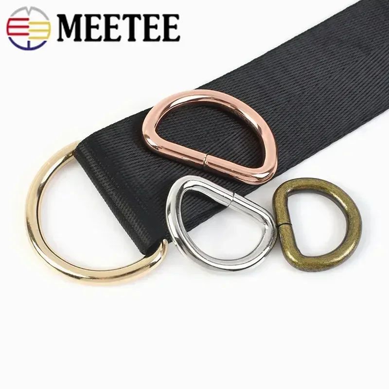 20Pcs 13-50mm Metal D Ring Buckles Webbing Backpack Belt Buckle Bag Clasp Leather Craft Clothes Handbag Strap Hook Clasps