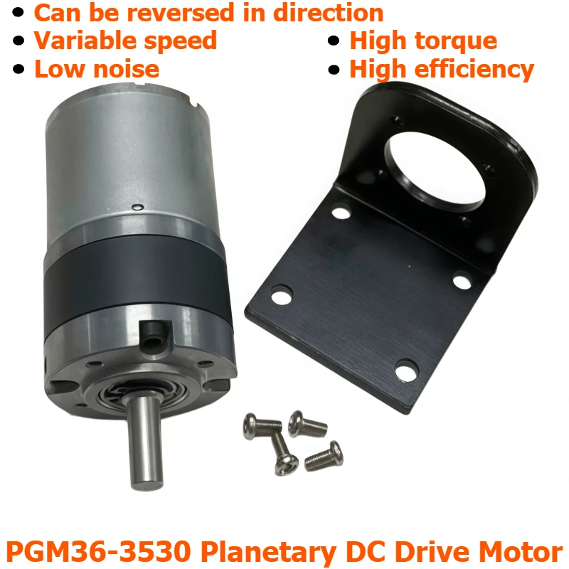 PGM36-3530 Planetary Reduction Motor, Large Torque Motor with Adjustable Power Supply, Bracket, Power Cord